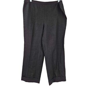 Shirin Guild Linen Cropped Pants Black Women’s Size S Straight Leg Minimalist